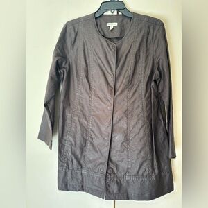 Eileen Fisher Olive Polished Cotton Jacket